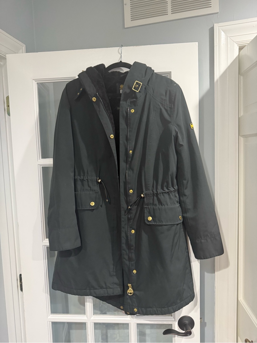Barbour Clutch Waterproof Black Hooded Parka Jacket 8